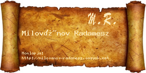 Milovánov Radamesz névjegykártya